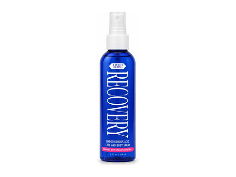 MNRL Recovery hypochlorous acid face and body spray bottle on a white background